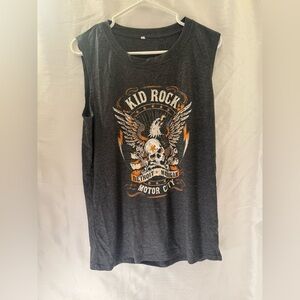 Womens Kid Rock Motor City Skeleton Eagle Tank Top Sz L